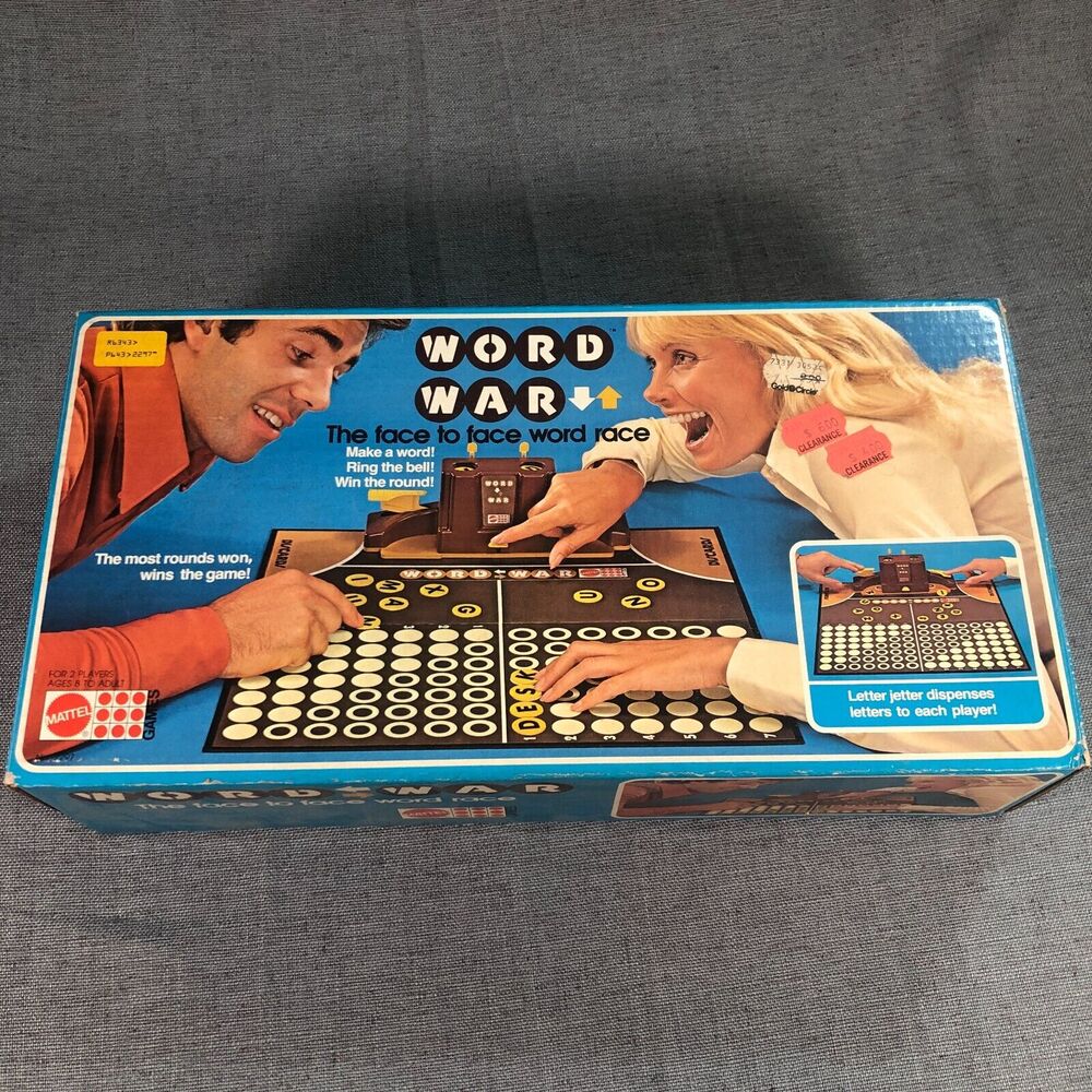 Vintage Mattel Word War Board Game 2 Players Strategy 1978 Complete
